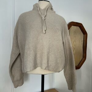Jenni Kayne 100% cashmere fisherman hoodie - boxy, cropped fit